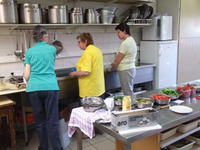 Het werk in de keuken.